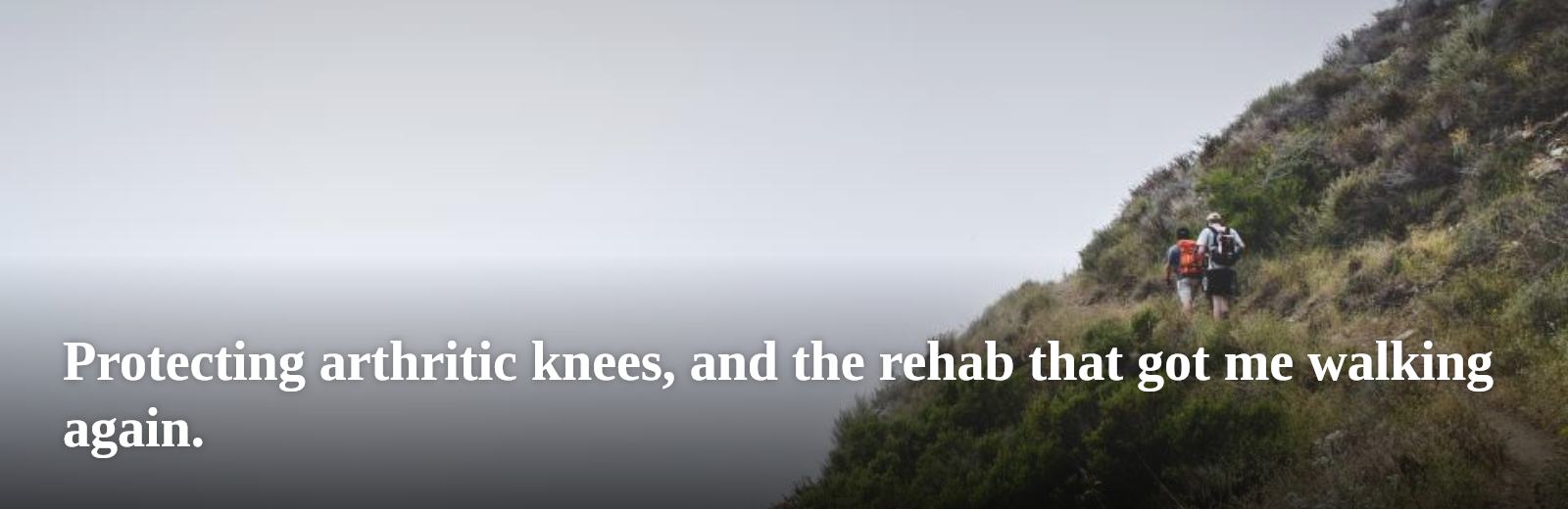 Protecting arthritic knees, and the rehab that got me walking again.